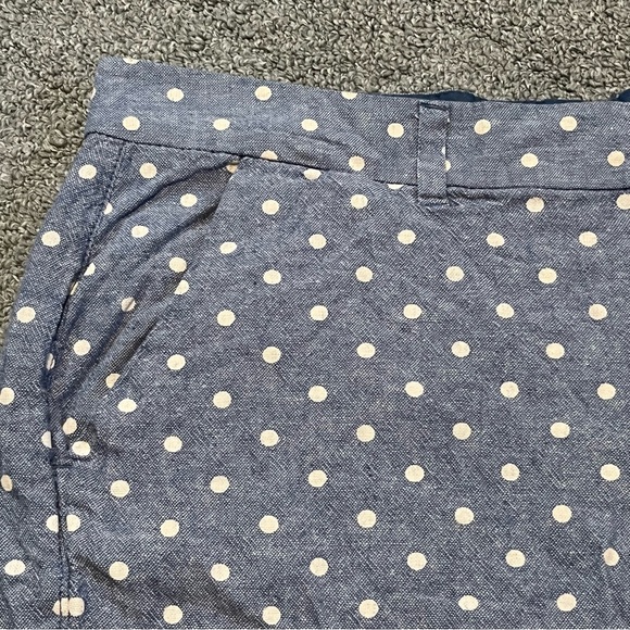 Old Navy Everyday Shorts Womens Size 16 Blue Polka Dot High Rise Chino Preppy - Picture 5 of 9